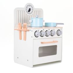 Cocina de Juguete Montessori Robincool con Horno y Accesorios de Madera Ecológica