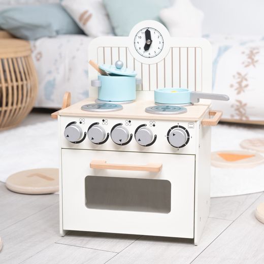 Cocina de Juguete Montessori Robincool con Horno y Accesorios de Madera Ecológica