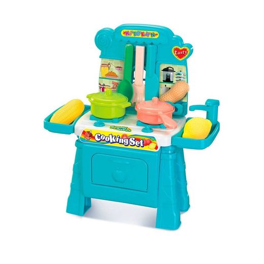 Cucina per bambini, 29 x 13 x 31 cm, in polietilene blu | Collezione Cooking