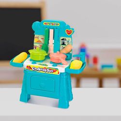 Cucina per bambini, 29 x 13 x 31 cm, in polietilene blu | Collezione Cooking
