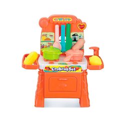 Cocina infantil, 29 x 13 x 31 cm, de polietileno en naranja | Colección Cooking