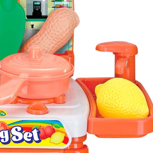 Cucina per bambini, 29 x 13 x 31 cm, in polietilene arancione | Collezione Cooking