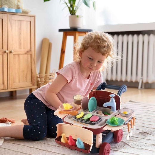 Cucina per bambini, 39 x 23 x 27 cm, in polietilene multicolore | Collezione Kitchen Cart