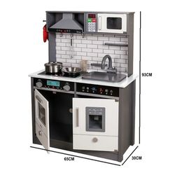 Cucina per bambini, 65 x 30 x 93 cm, in legno grigio | Collezione Little Kitchen