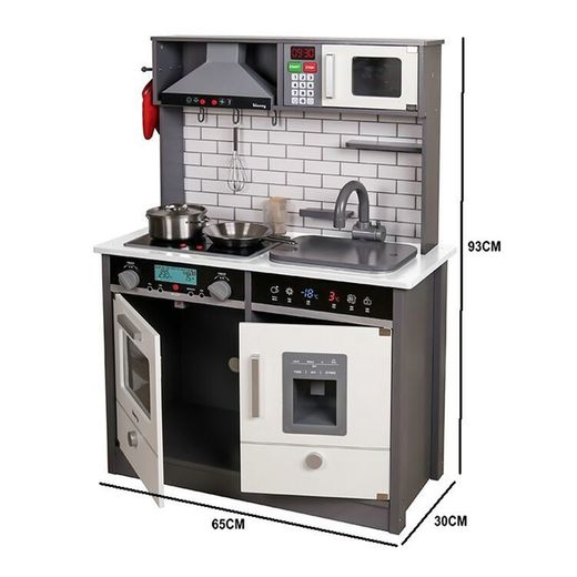 Cucina per bambini, 65 x 30 x 93 cm, in legno grigio | Collezione Little Kitchen