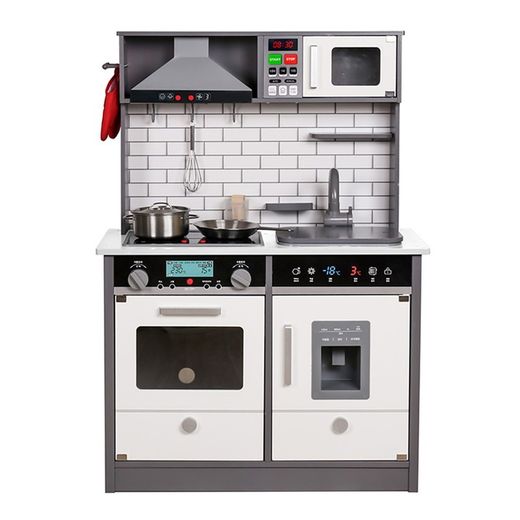 Cucina per bambini, 65 x 30 x 93 cm, in legno grigio | Collezione Little Kitchen