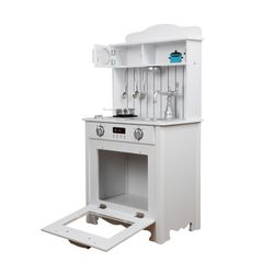 Cucina per bambini, 93 x 43 x 28,5 cm, in legno bianco | Collezione Eva