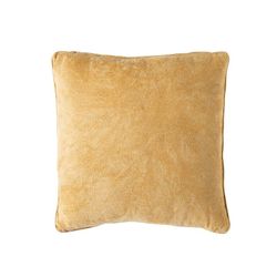 Cojín con relleno, 45 x 45 x 10 cm, de algodón en amarillo mostaza | Colección Plain