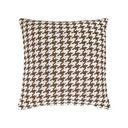 Cojín, 45  x  45 cm, con estampado pata de gallo marrón/blanco | Colección Ribe