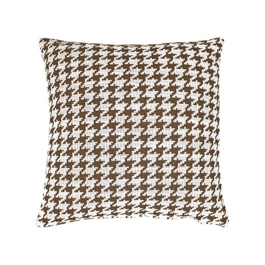 Cuscino, 45 x 45 cm, con motivo a pata di gallo marrone/bianco | Collezione Ribe