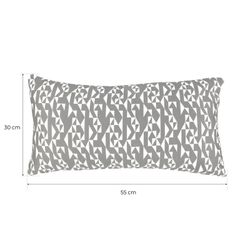 Cuscino, 55 x 30 cm, con stampa geometrica grigio/ruvido | Collezione Breda