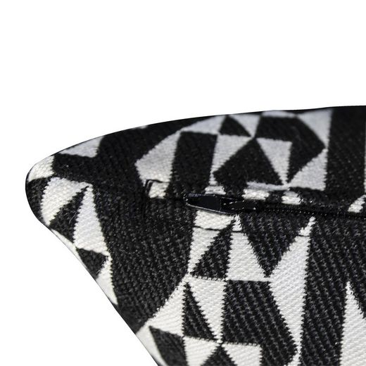 Cuscino, 55 x 30 cm, con stampa geometrica nero/bianco | Collezione Breda