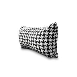 Cuscino, 55 x 30 cm, con stampa a pata de gallo nero e bianco | Collezione Ribe