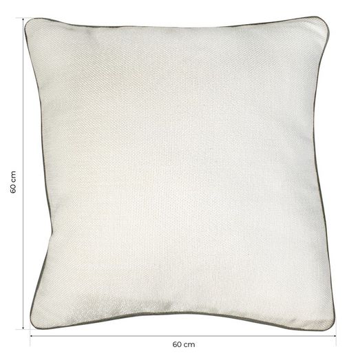 Cojín, 60  x  60 cm, con ribete perla/negro | Colección Delft