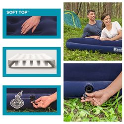 Materasso Gonfiabile da Campeggio Bestway Horizon Doppio 203x152x22 cm Blu