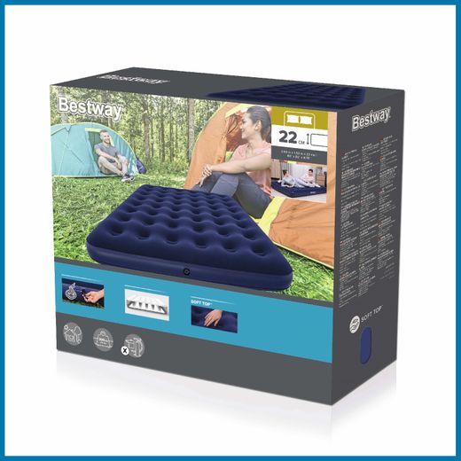 Materasso Gonfiabile da Campeggio Bestway Horizon Doppio 203x152x22 cm Blu