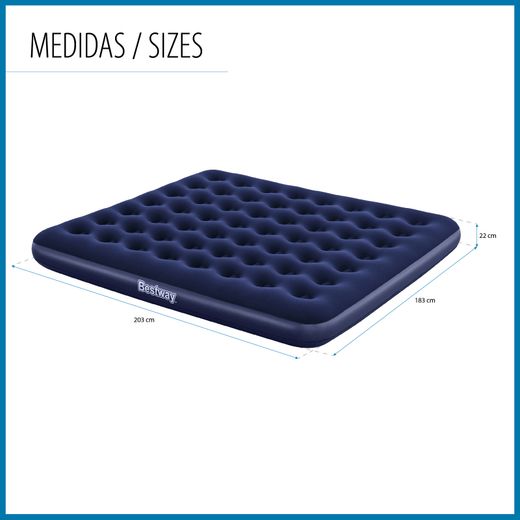 Colchão Inflável Bestway Horizon King Size 203x183x22 cm Azul