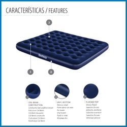 Colchão Inflável Bestway Horizon King Size 203x183x22 cm Azul