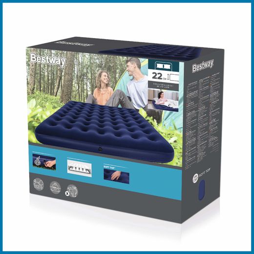 Colchão Inflável Bestway Horizon King Size 203x183x22 cm Azul
