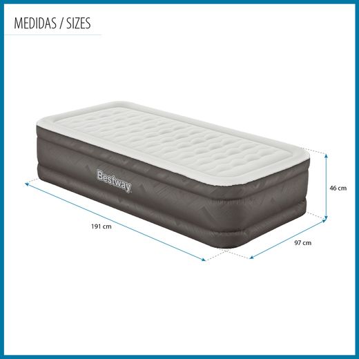 Colchão inflável Bestway Tough Guard 191x97x46cm com bomba integrada
