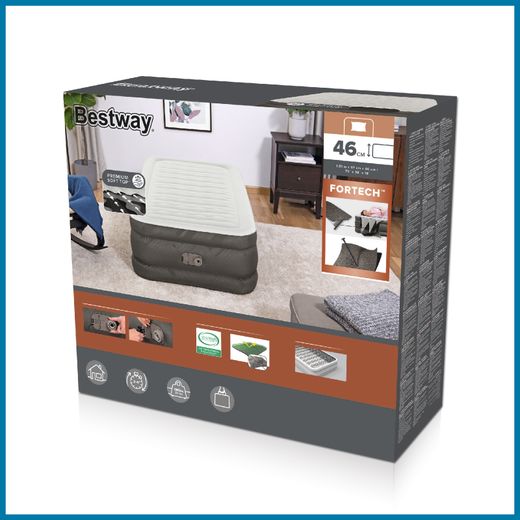 Colchão inflável Bestway Tough Guard 191x97x46cm com bomba integrada