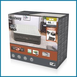Colchão Inflável Bestway Tough Guard Queen 203x152x46cm com Bomba Integrada