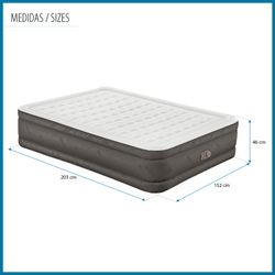 Colchão Inflável Bestway Tough Guard Queen 203x152x46cm com Bomba Integrada