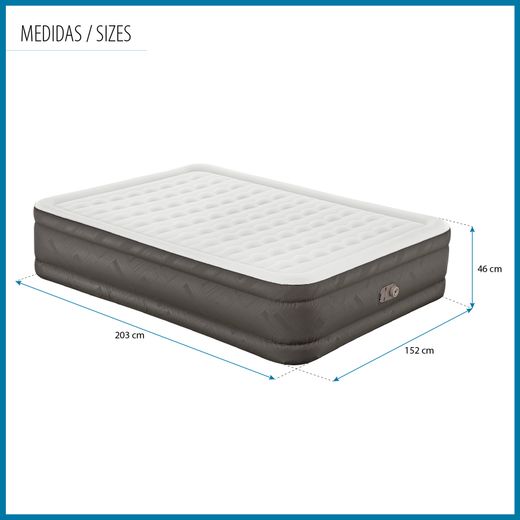 Colchão Inflável Bestway Tough Guard Queen 203x152x46cm com Bomba Integrada