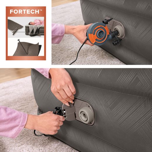 Colchão Inflável Bestway Tough Guard Queen 203x152x46cm com Bomba Integrada