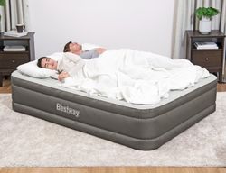 Colchão Inflável Bestway Tough Guard Queen 203x152x46cm com Bomba Integrada