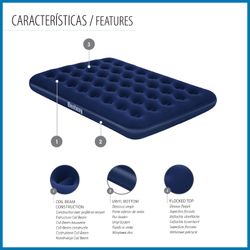 Colchão Inflável Duplo Bestway Horizon 191x137x22 cm Azul