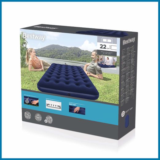 Colchão Inflável Duplo Bestway Horizon 191x137x22 cm Azul