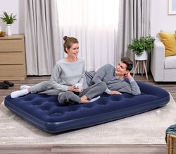 Colchão Inflável Duplo Full Bestway 191x137x22 cm Azul com Almofada Integrada