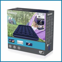 Colchão Inflável Duplo Full Bestway 191x137x22 cm Azul com Almofada Integrada