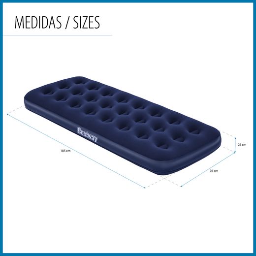 Matelas Gonflable Individuel Jr.Twin Bestway 185x76x22 cm Bleu