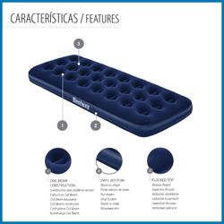Matelas Gonflable Individuel Jr.Twin Bestway 185x76x22 cm Bleu