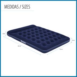 Matelas Gonflable Queen Bestway 203x152x28 cm Bleu avec Tête de Lit Intégrée