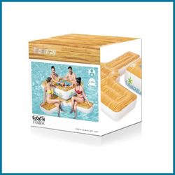 Flotteur Gonflable Bestway SandBar 242x242x67 cm avec Réfrigérateur Intégré et 4 Places