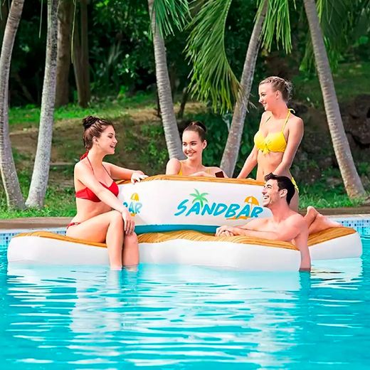 Flotteur Gonflable Bestway SandBar 242x242x67 cm avec Réfrigérateur Intégré et 4 Places