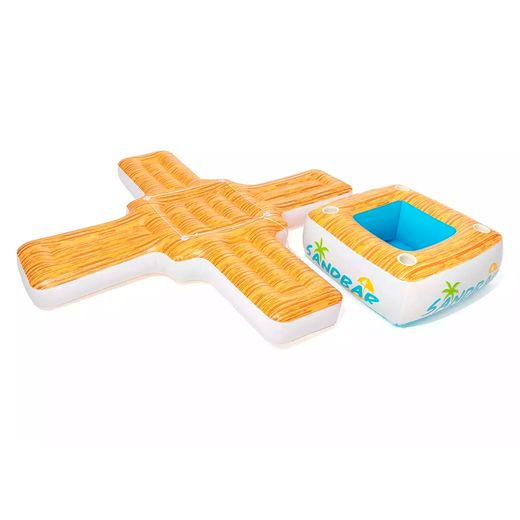 Flotteur Gonflable Bestway SandBar 242x242x67 cm avec Réfrigérateur Intégré et 4 Places