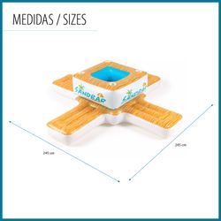 Flotteur Gonflable Bestway SandBar 242x242x67 cm avec Réfrigérateur Intégré et 4 Places