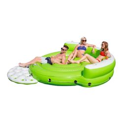 Flotteur gonflable îlot XL Bestway Kick Back 275x255x65 cm pour 5 personnes avec supports à boissons