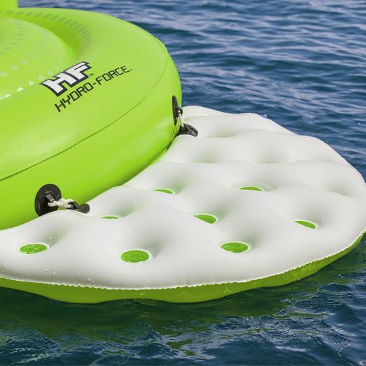 Flotteur gonflable îlot XL Bestway Kick Back 275x255x65 cm pour 5 personnes avec supports à boissons