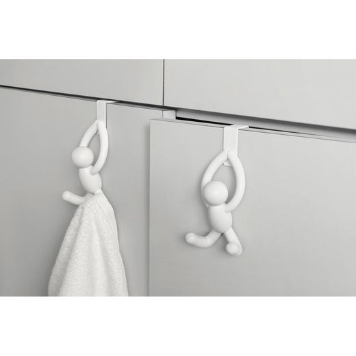 Portachiavi da porta, 6 x 7 x 13 cm, in PVC bianco | Collezione Buddy