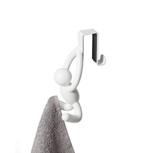 Portachiavi da porta, 6 x 7 x 13 cm, in PVC bianco | Collezione Buddy