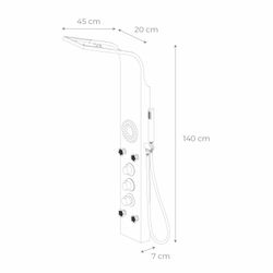 Columna de ducha hidromasaje Lusso Spa K2O, acero inoxidable, grifo termostático