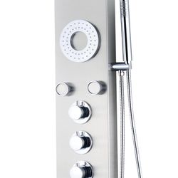 Columna de ducha hidromasaje Lusso Spa K2O, acero inoxidable, grifo termostático