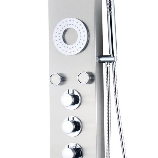 Columna de ducha hidromasaje Lusso Spa K2O, acero inoxidable, grifo termostático