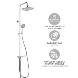 Columna de ducha K2O Chillout Bay 96,5 cm sin grifo, acero inoxidable