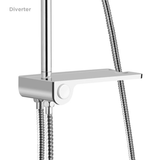 Columna de ducha K2O Chillout Bay 96,5 cm sin grifo, acero inoxidable